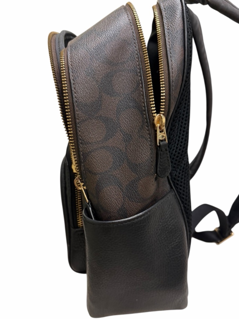 Coach Signature Mini Backpack Brown Black PVC Leather Gold Tone Women - Picture 6 of 14